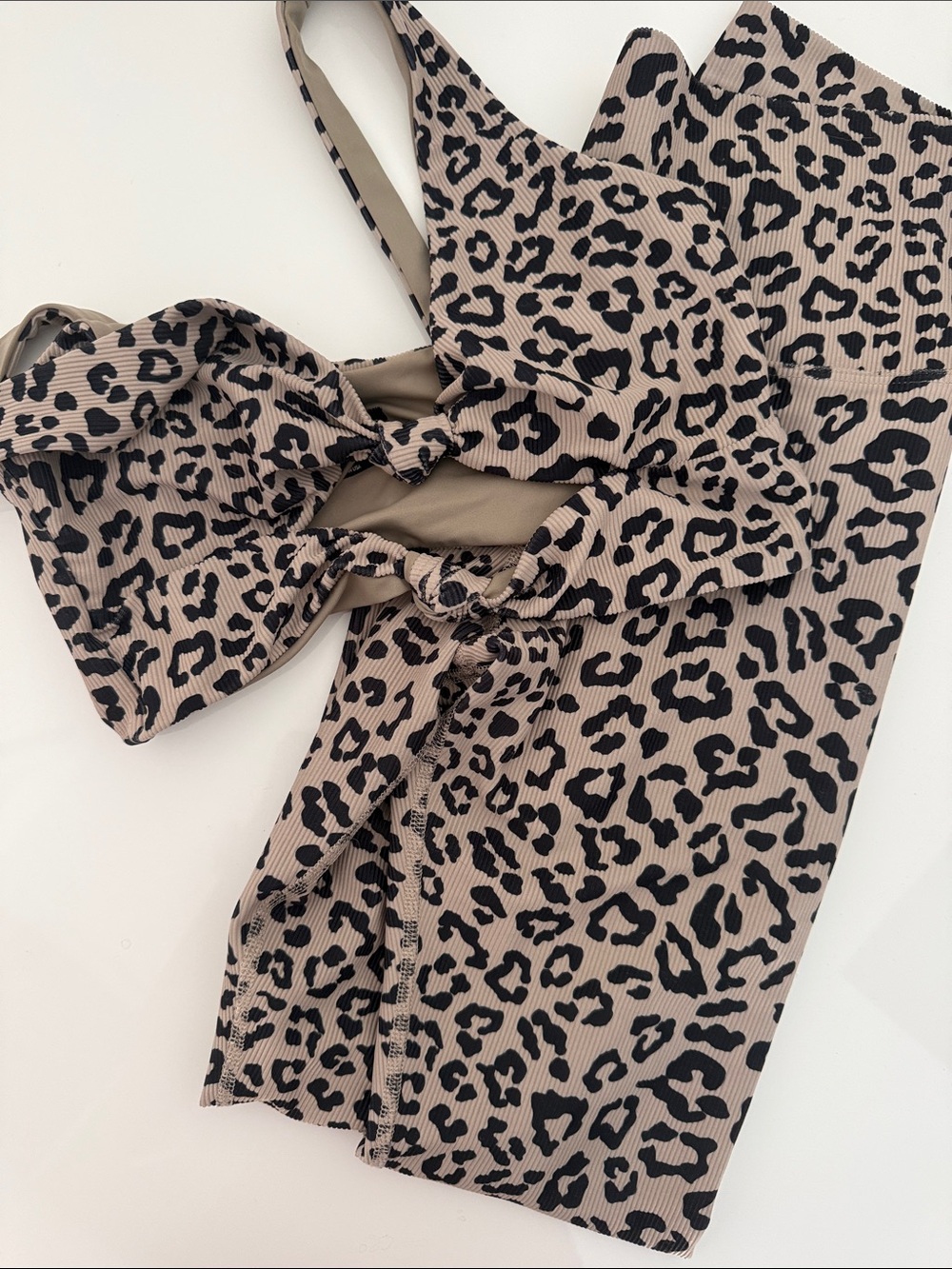 Beach Riot Beige and Black Leopard Print Jumpsuit